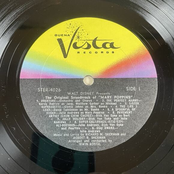 Walt Disney Mary Poppins Original Cast Soundtrack 1964 Vtg Vinyl LP Record Album - Picture 12 of 12